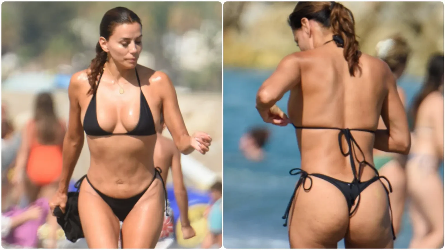 Eva Longoria black bikini Marbella